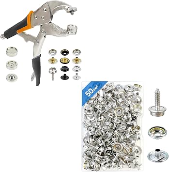 Heavy Duty Snap Fastener Tool Kit & 50 Set Canvas Snap Kit, Boat Cover, DIY Crafts Great value beginner kit