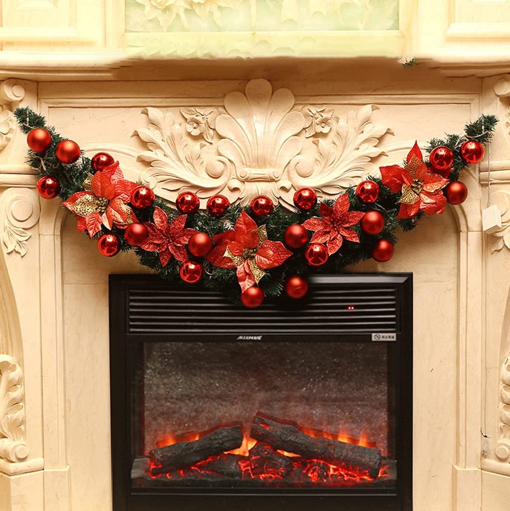 Weihnachten Girlande Künstliche Weihnachtsgirlande for Türen Und Kamine, Weihnachtsdekoration for Den Innenbereich Weihnachtsdekoration(A,150cm)