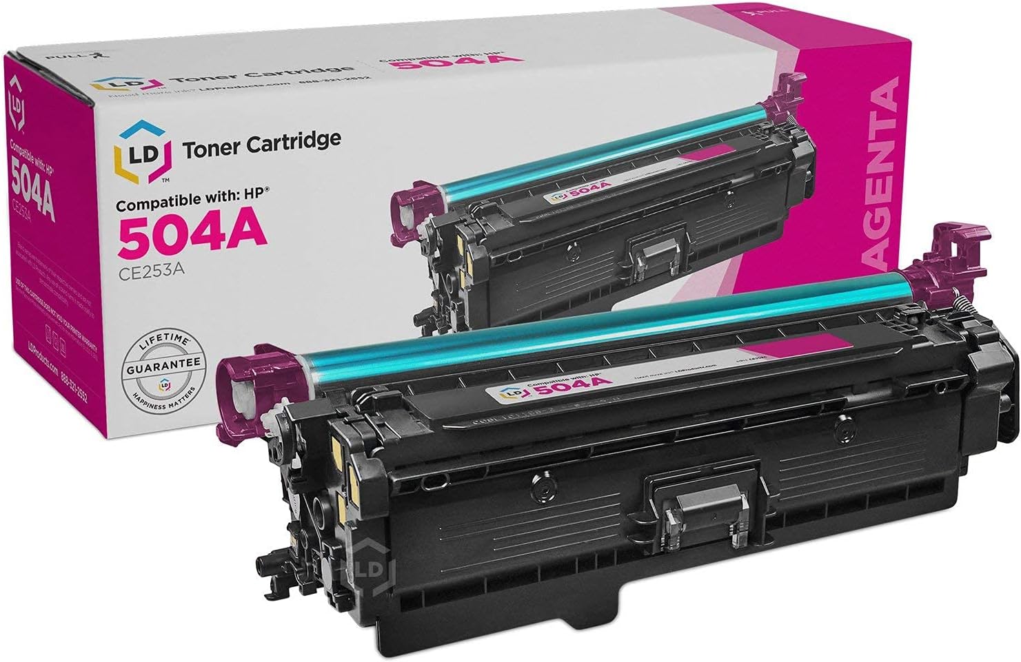 LD Remanufactured Toner Cartridge Replacement for HP 504A CE253A (Magenta) Compatible with HP Color LaserJet CP3525dn CP3525n CP3525x CP3525 CP3530 CM3530 CM3530fs