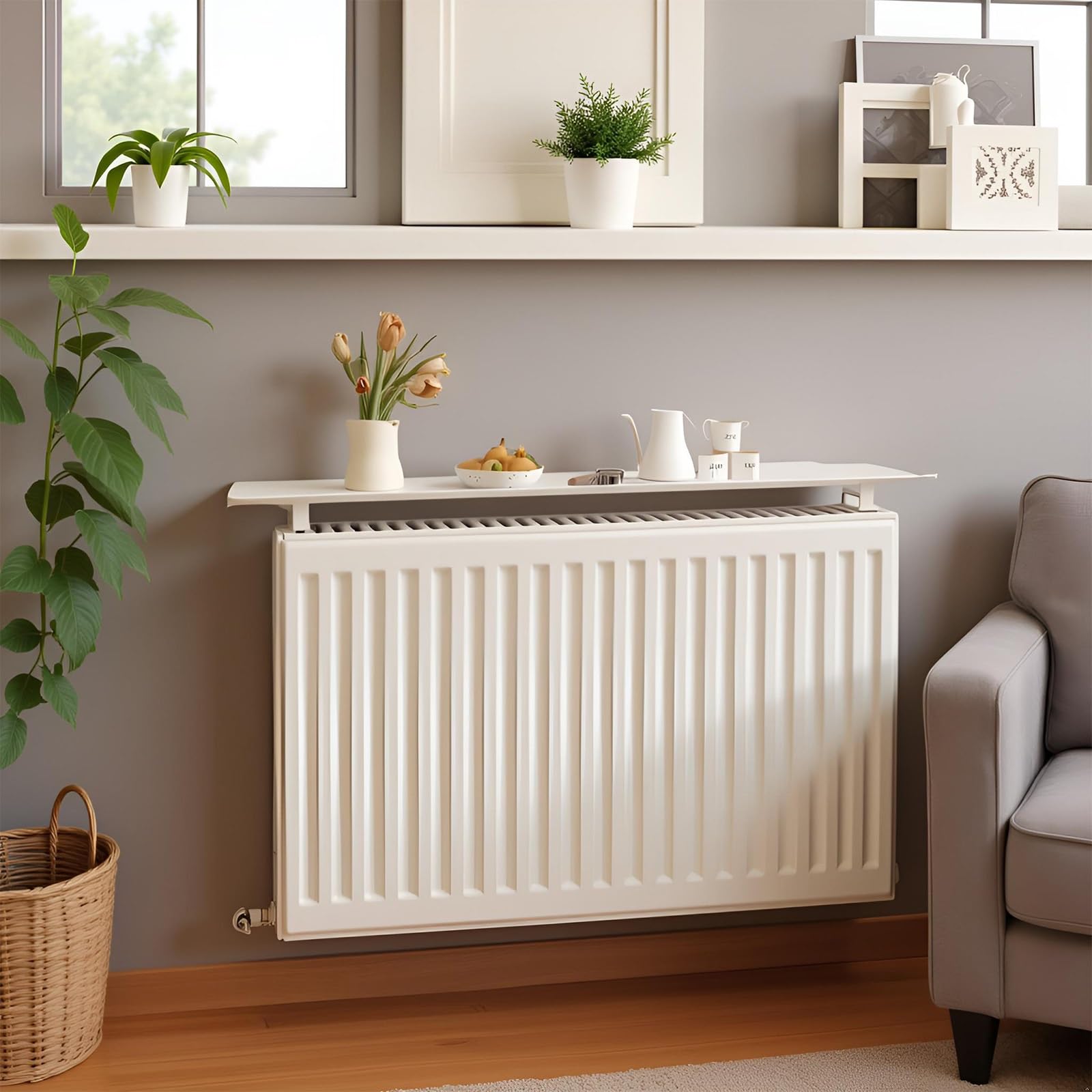 Étagère de radiateur délectrice de chaleur et protection murale efficace