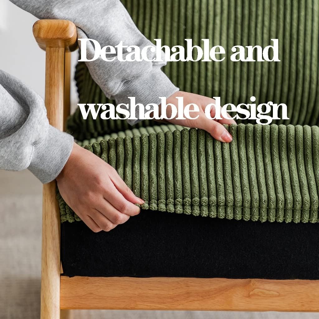 Rocking Chair Wooden Glider Rocker Chair Nursing Chair Mid-Century Modern Upholstered Fabric Rocking Armchair with Ottoman & Thick Padded Cushion for Living Baby Room,Bedroom