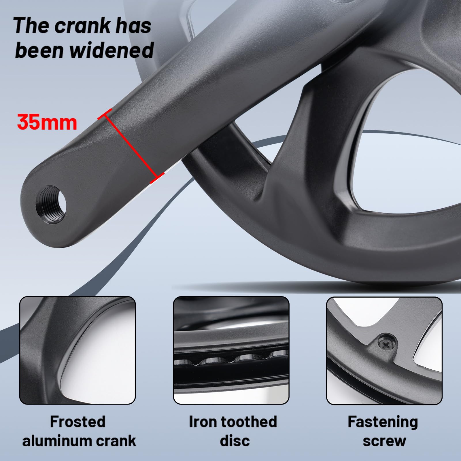 Pédalier de vélo en acier 52T 152 mm en alliage d'aluminium | Plateau de pédalier pour vélo de ville 6/7/8 vitesses, vélo électrique, Fat Bike, pliable Accessoires de vélo