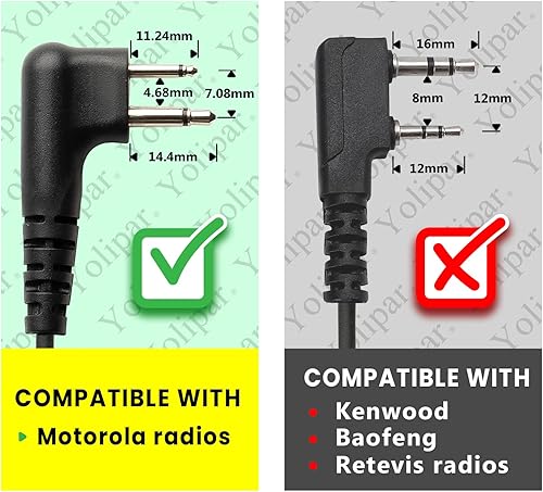 Miniatura 2 de CP200D Micrófono de mano con altavoz de hombro con conector de audio de 0.138 in compatible con Motorola R2 CP100D CP185 CP200 CLS1100 CLS1410