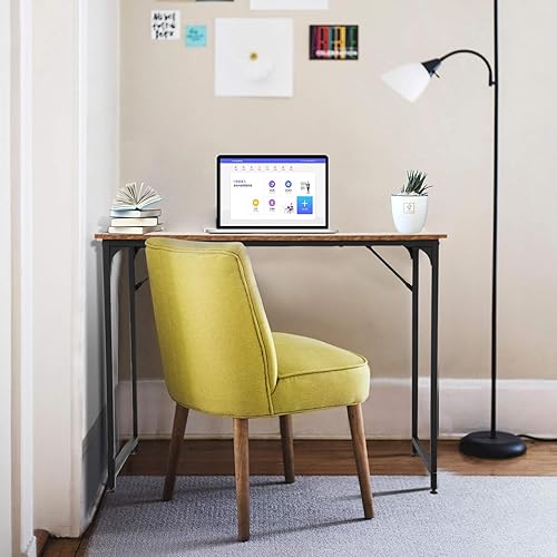 Miniatura 2 de NChanmar Escritorio para computadora de 39 pulgadas, escritorio de oficina para juegos con marco de metal, estación de trabajo de escritura para