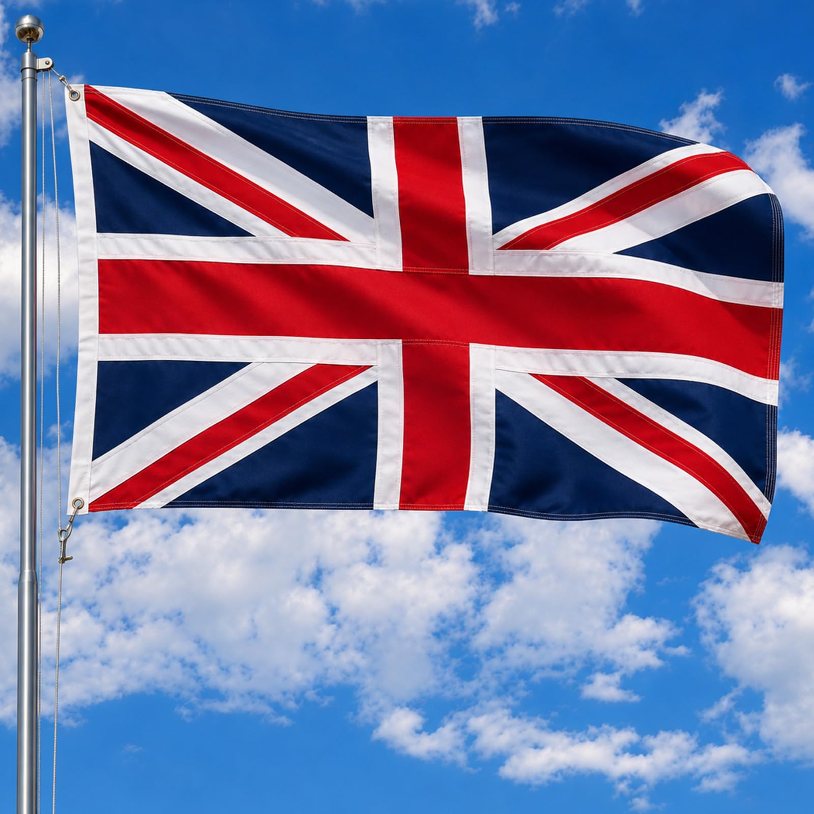 Union Jack Flags 5ft x 3ft, Premium Sewn British Flag with Eyelets