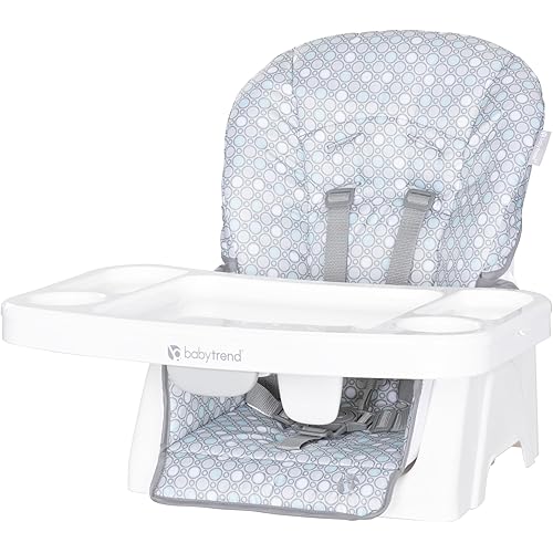 Baby Trend Adapt SpaceSaving Booster High Chair, Pebblestone Aqua
