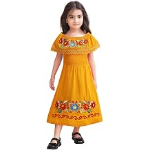 Mexican Dress for Girls Traditional Embroidered Fiesta Kids Dresses