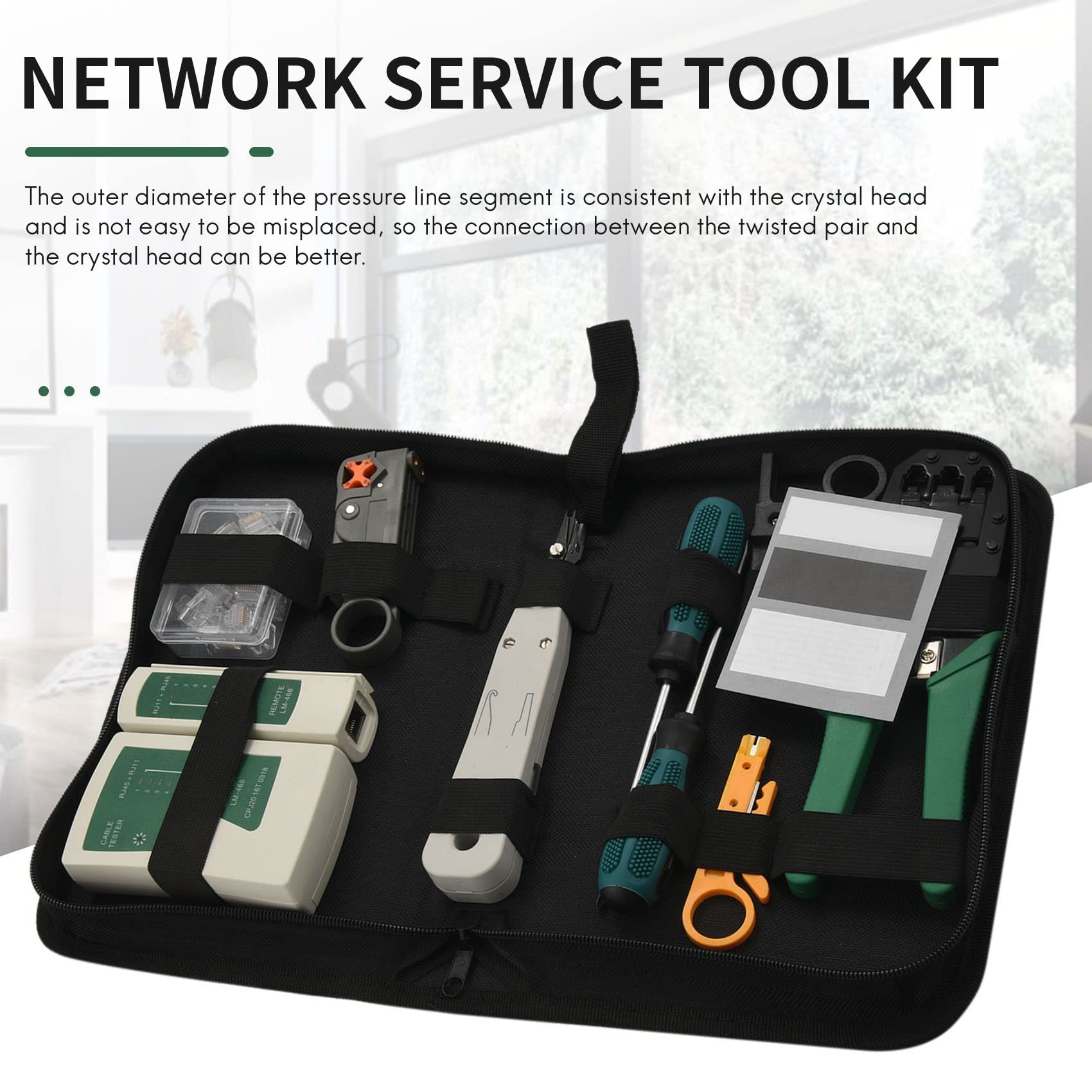 Kit d'outils de réparation de câble réseau Rj45 Rj11 Cat6 Testeur Test Sertissage Maintenance Stripper