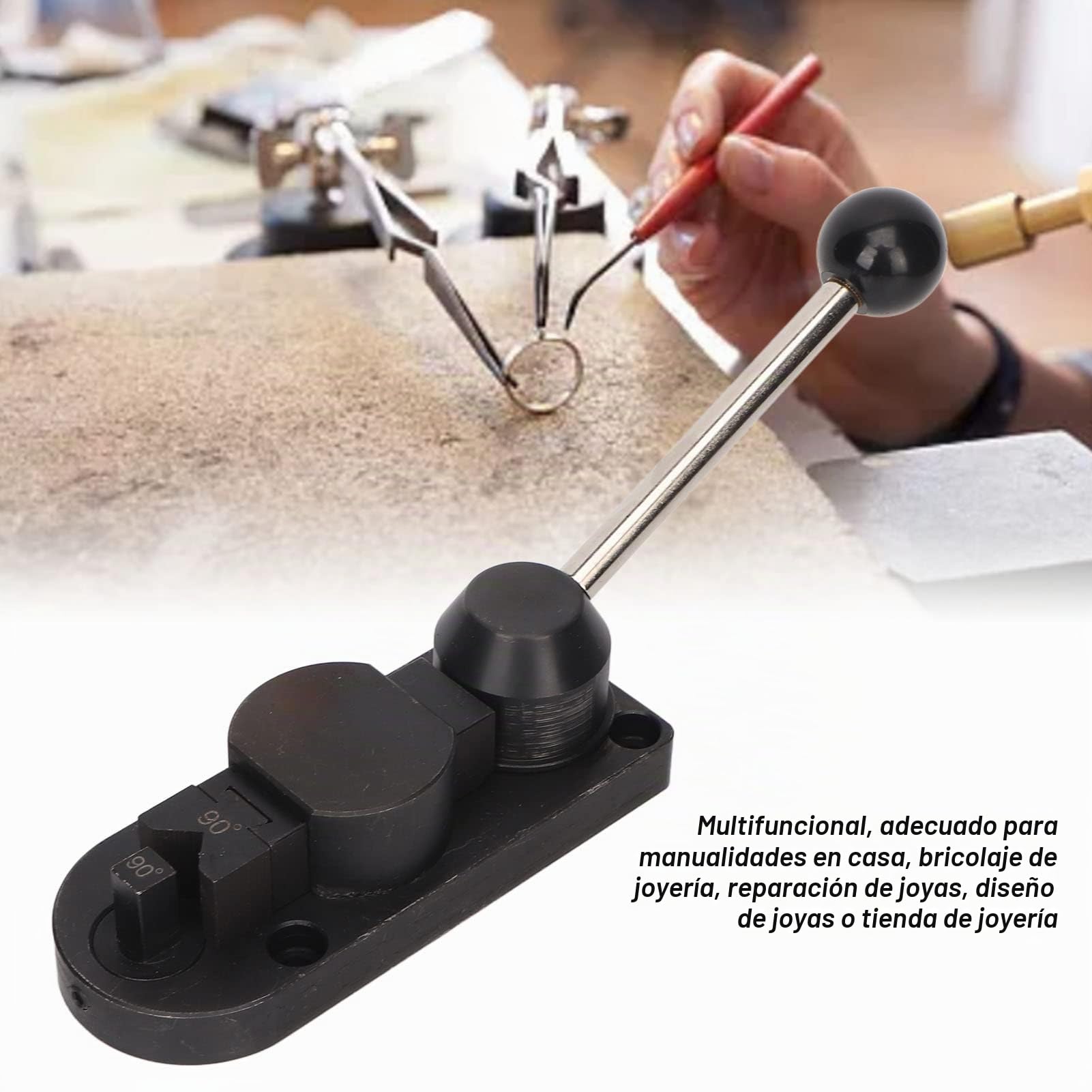 Yunir Kit de Herramientas para Doblar Anillos, Máquina Dobladora de Anillos de Joyería de Alta Dureza, Herramienta para Doblar Medidores de Anillos con Mandril de Anillos, para