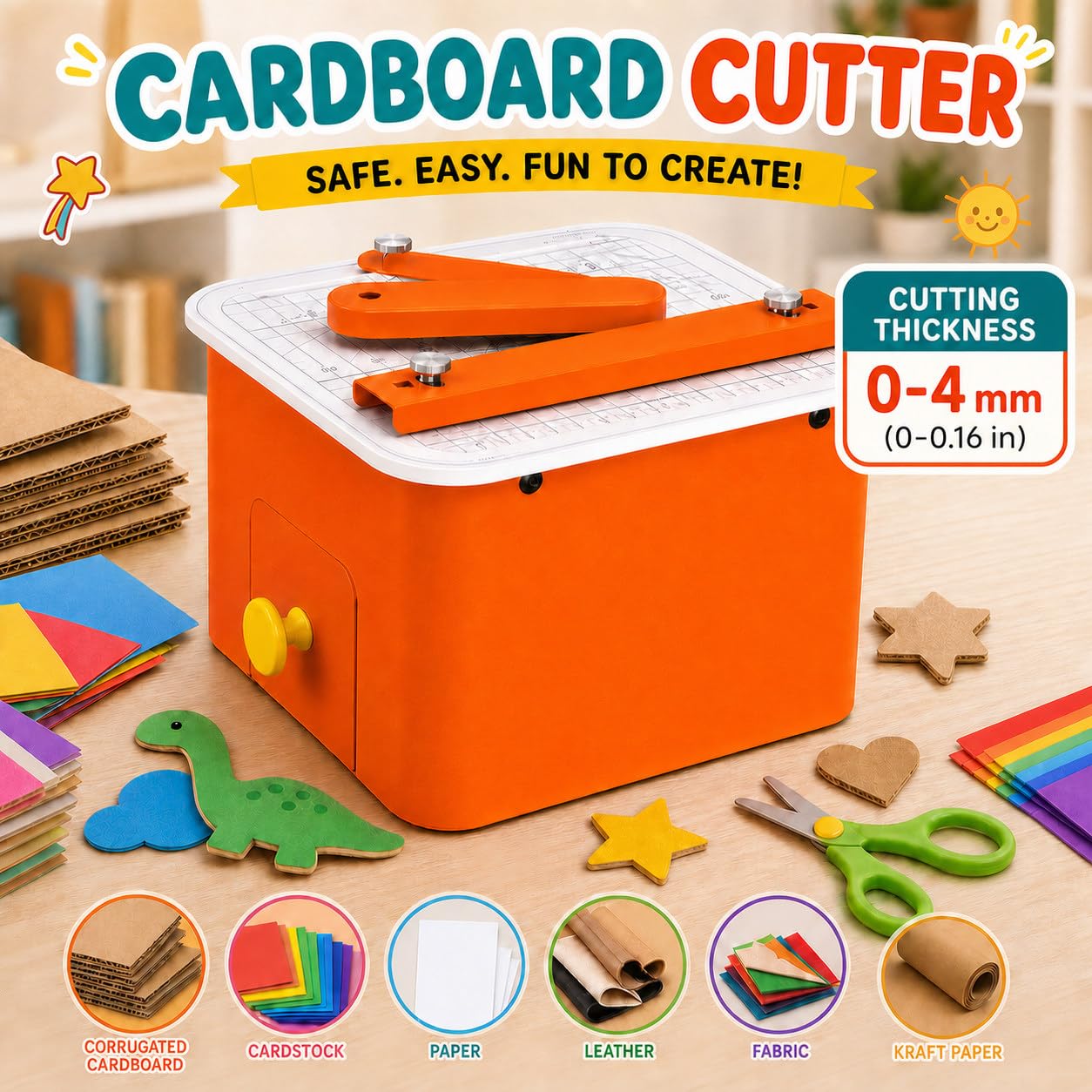 Taglierina per Cartone per Bambini, Utensile da Taglio Sicuro per Bambini con Lama Nascosta E Interruttore di Sicurezza, Strumento Creativo STEM per Modelli 3D E Progetti Scolastici