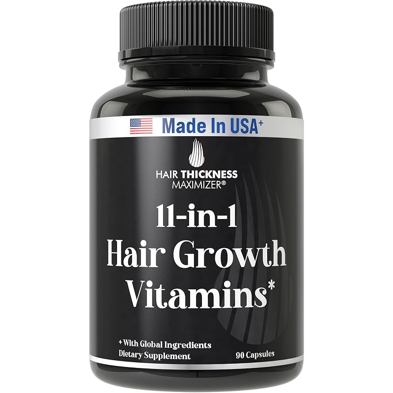 Hair Thickness Maximizer — Suplemento para cabelos com biotina 5000 mcg, 90 cápsulas