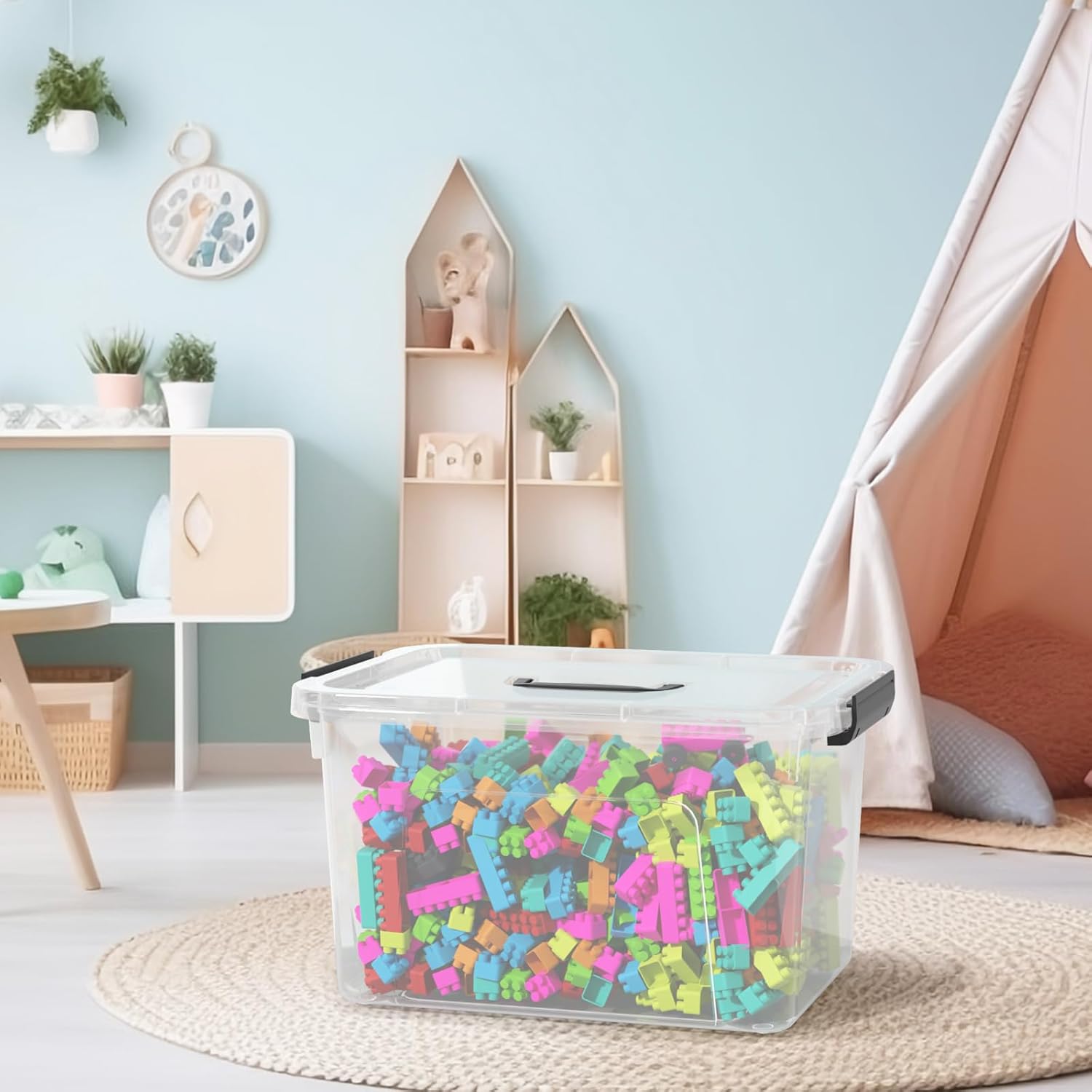 4-Pack 17.5 Quart Clear Storage Box, Plastic Storage Bin with Lids