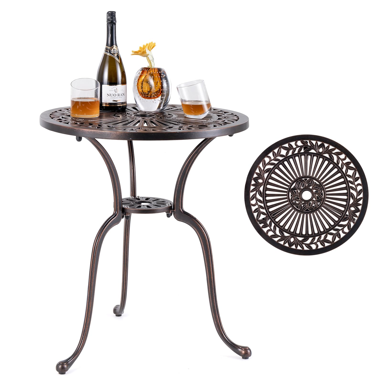 Table basse de jardin vintage idéale pour prendre le café sur le balcon ou près de la piscine