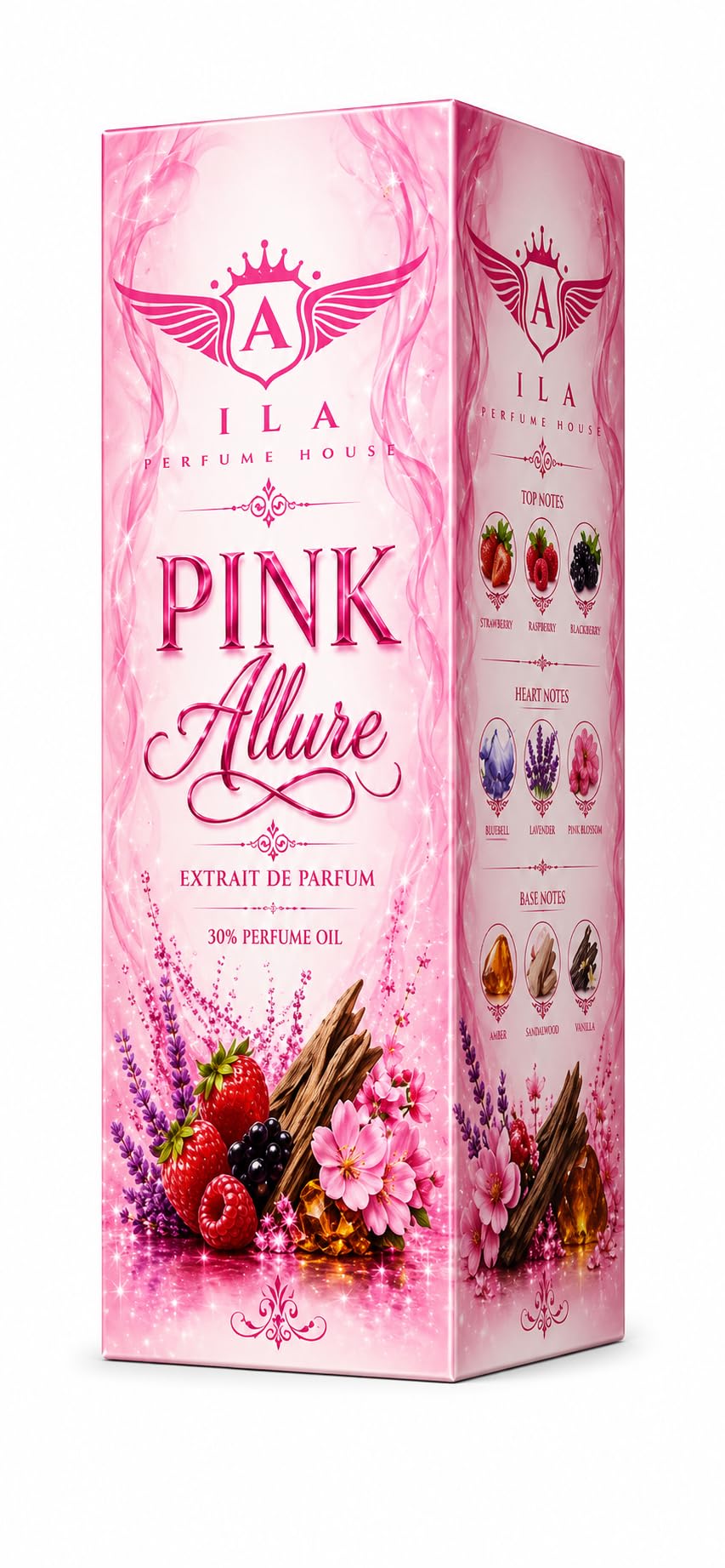 Pink Allure Luxury Extrait de Parfum, 20ml | Fruity Floral Scent, Strawberry & Raspberry, Jasmine & Soft Peony, Vanilla Musk Amber Base, For Women-image-4