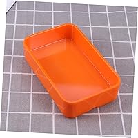 Vista 2 de Bandeja de utensilios Bandeja rectangular Plato de barbacoa de plástico Plato de olla caliente Vajilla Restaurante Hogar Buffet (naranja) Pallet