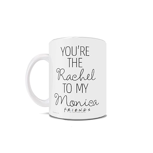 Trend Setters Friends The Television Series – You’re the Rachel to my Monica – OFFICIAL MERCHANDISE - 11 oz White Ceramic Coffee or Tea Mug – Perfect for Gifting or Collecting