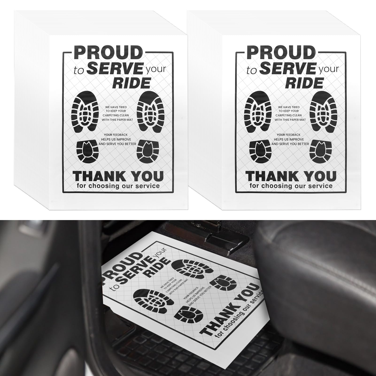 50Pcs White Car Paper Floor Mats Disposable Car Carpet Protector Paper Floor Mats for Automotive Vehicle Shops Buses — view 8