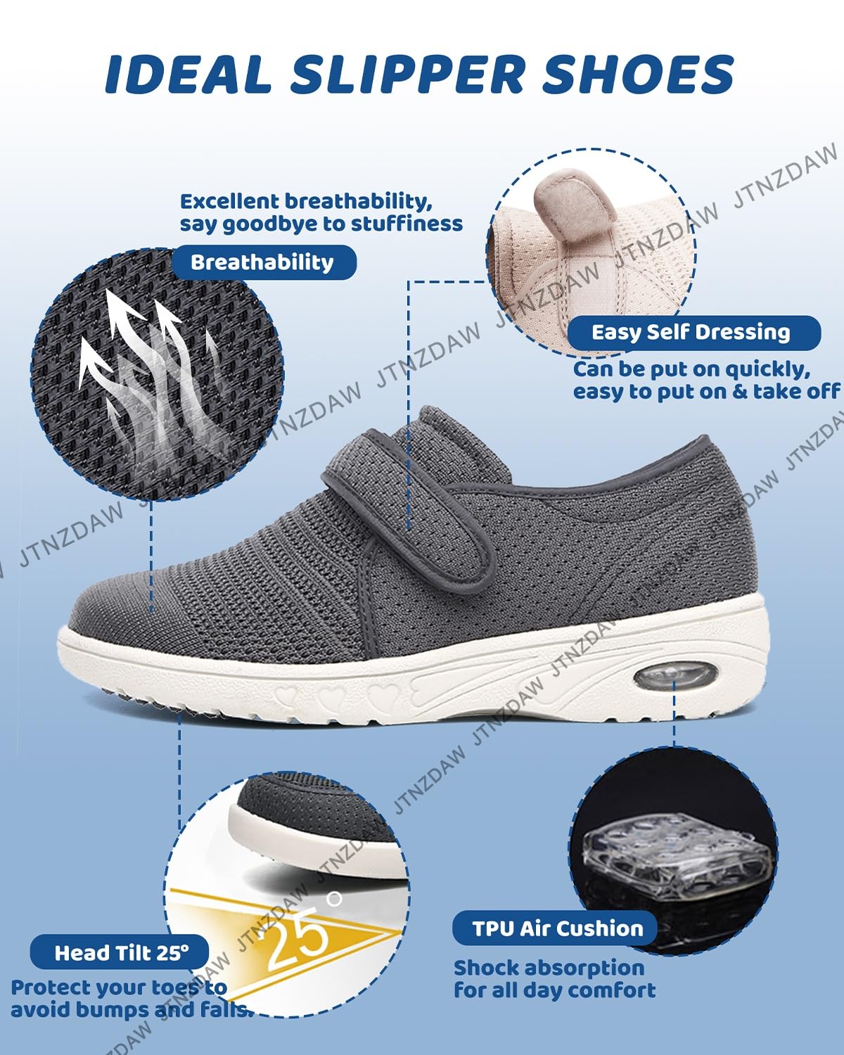 Scarpe Donna Estive. A Strappo da Ginnastica in Rete Traspirante Comode E Casual Sportive Ortopediche Piedi Gonfi