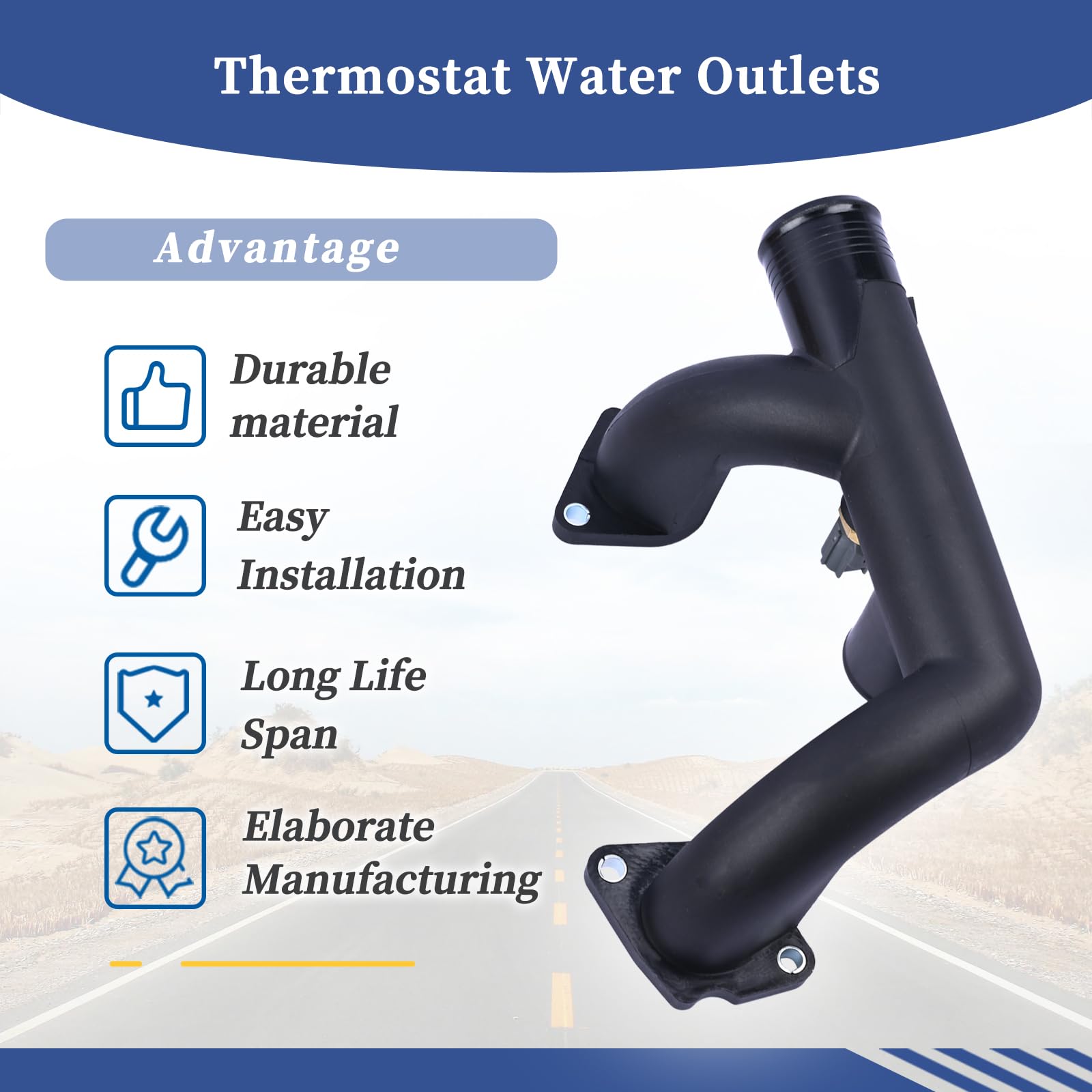 Getfarway Engine Coolant Outlet Pipe With Sensor 96JV8A504BD