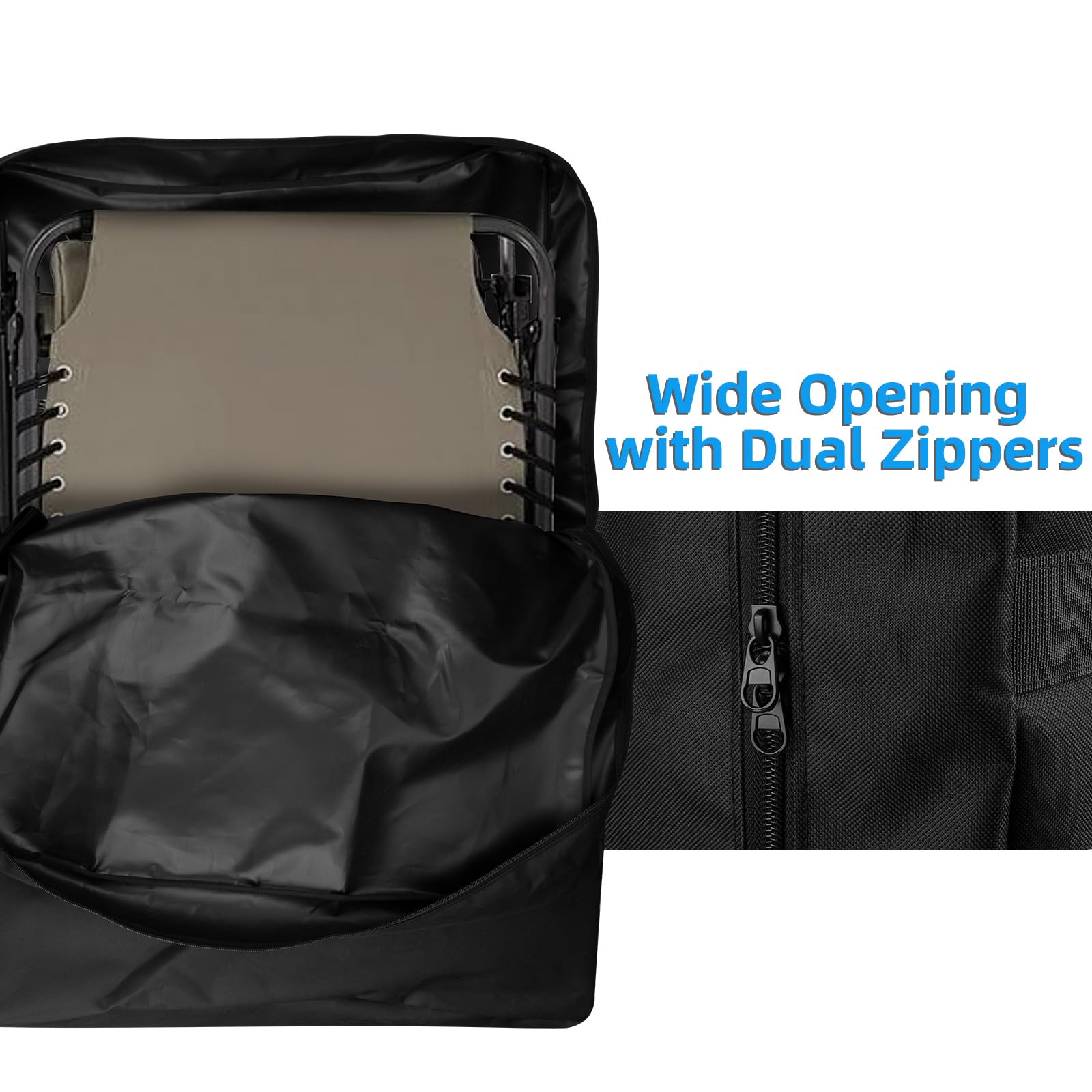 Bolsa de repuesto plegable para silla con correa de hombro ajustable y apertura de cremallera para silla de campamento, silla de salón plegable, silla de gravedad cero, bolsa de almacenamiento 5