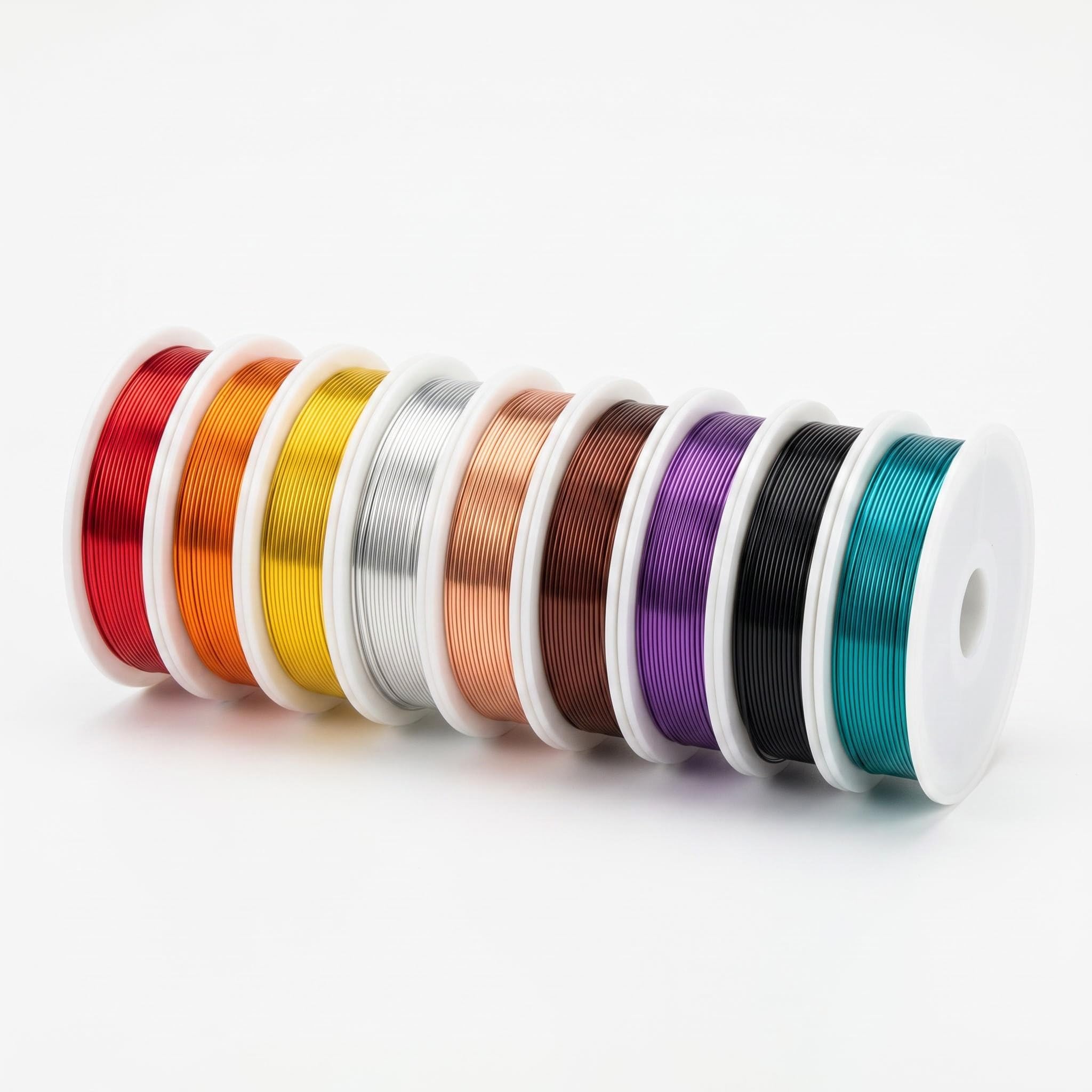 26 Gauge Copper Wire for Jewellery Making – 0.4mm Diameter 9 Colours Dead Soft Bendable Craft Wire for Beading, Wire Wrapping, Bracelets, Rings, Earrings – 9 Yards Each