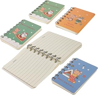 Tofficu 4 Pçs Caderno De Natal A5 Caderno De Viajantes Caderno Diário Caderno Pautado Pequeno Bloco De Notas De Natal Crianças Natal A5 Caderno Pautado Tema De Natal Bloco De