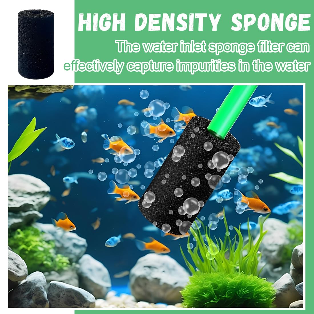 10 Pezzi Spugna Prefiltro Per Acquario Spugna Filtro Copertura Protettiva Spugna Per Pesci Piccoli Gamberetti Acquario Nero Ca. 6C