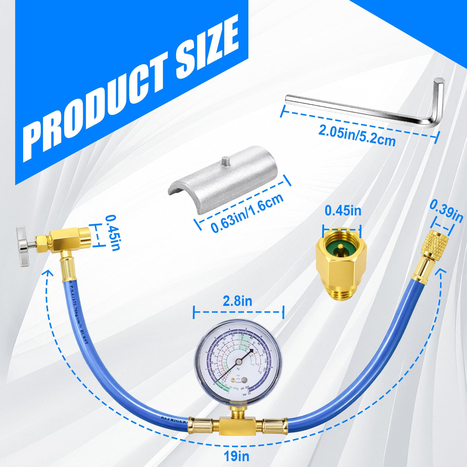 R134A Refrigerant Recharging Hose With Gauge, Refrigerator - View #6