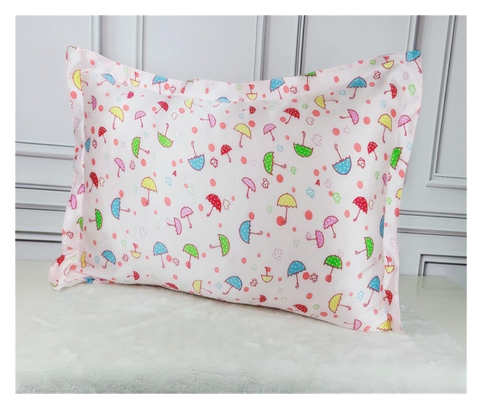 Silk Pillowcase 1pc Silk 19mm Satin Silk Printed Pillowcases Pillow Cases Envelope Closure Standard Queen King(9,50x70cm)