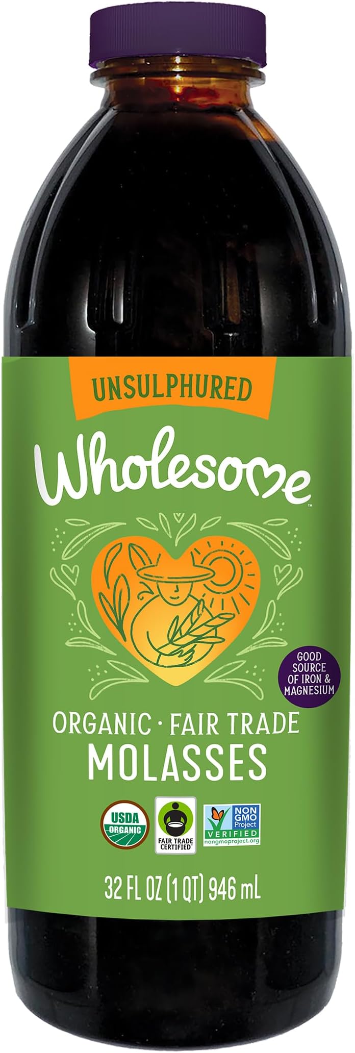 Wholesome, Organic FT Molasses 32oz Bottle, 1-Pack