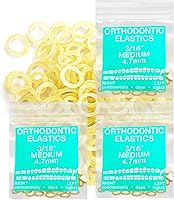 Vista 7 de Látex Ámbar 3 Paquetes 300 unidades Bandas Elásticas Intraorales Pesadas de 1/8 pulgada Unimedic Elásticos Ortodónticos Bandas de Goma Dental