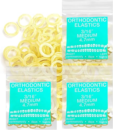 Miniatura 7 de Látex ámbar, 3 paquetes de 300 unidades de 316 pulgadas, bandas elásticas intraorales intraorales unimédicas, bandas elásticas ortodónticas dentales