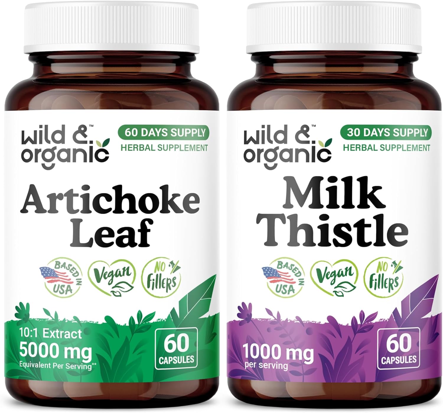 Wild & Organic Artichoke Leaf 60 Capsules & Milk Thistle 60 Capsules
