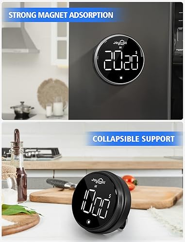 Miniatura 9 de JOYHILL Temporizador digital de cocina, pantalla LED grande con cuenta regresiva magnética, 3 niveles de volumen, ideal para cocinar, aula, estudiar