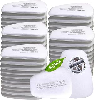 50PCS 5N11 Respirator Filters Cotton - Dust-Proof Respirator Filter for Respirator Mask, 6200, 6800, 7502 6502 Series, Respirator cartridges Cotton Replacement for Chemicals, Paint Spray, Welding