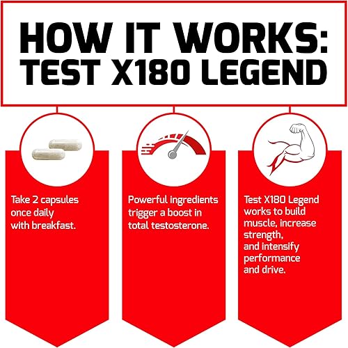 Miniatura 3 de FORCE FACTOR Test X180 Legend Potenciador de testosterona para hombres para desarrollar músculo y fuerza, rendimiento, suplemento de testosterona