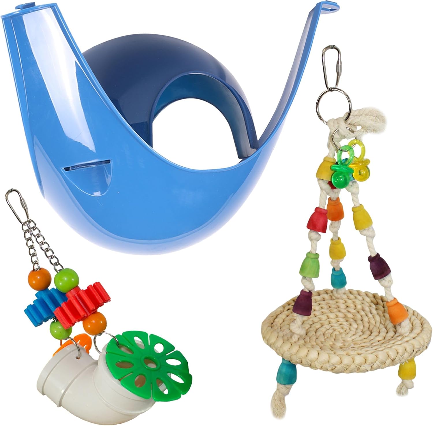 Jungle Canopy Toy Bundle - Colorful Interactive Climbing Forage Cage Accessory Toy Set - for Sugar Gliders, Rats, Ferrets, Hamsters, Squirrels, Parrots, Birds, Marmosets, Degus, Monkeys & Small Pets