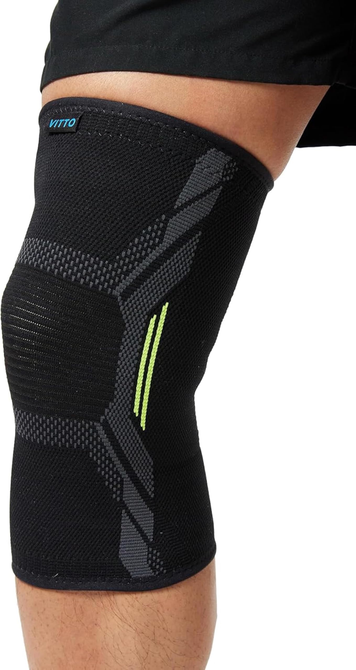 VITTO Knee Support Sleeve – Knee Brace for Weightlifting and Running (Single Sleeve, Medium)