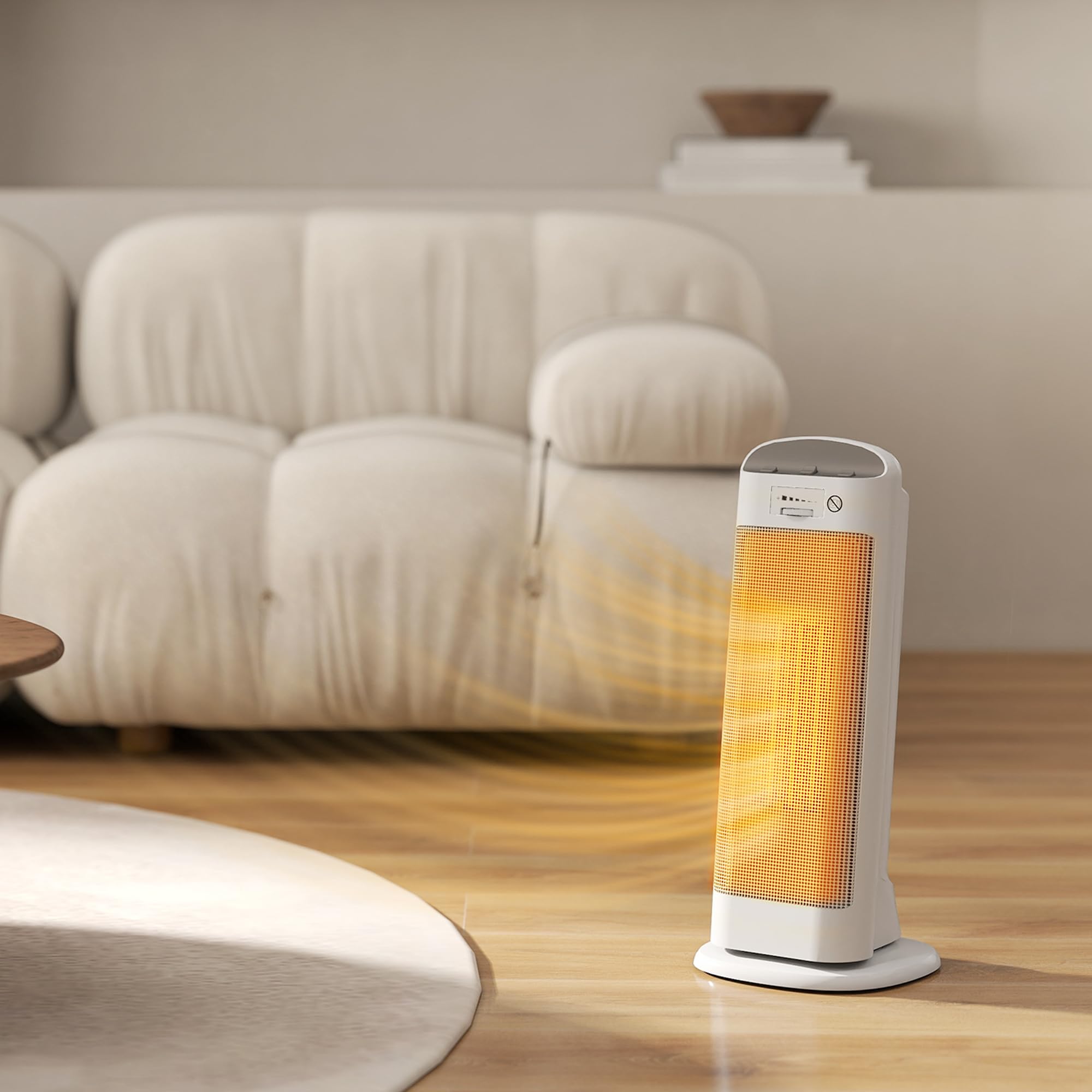 HOMCOM Stufa Elettrica Ceramica 2000W Termoventilatore 4 Modalità Bianco | Riscaldamento Regolabile, Oscillazione a 55°, Protezione da Surriscaldamento e Ribaltamento, per Casa e Ufficio
