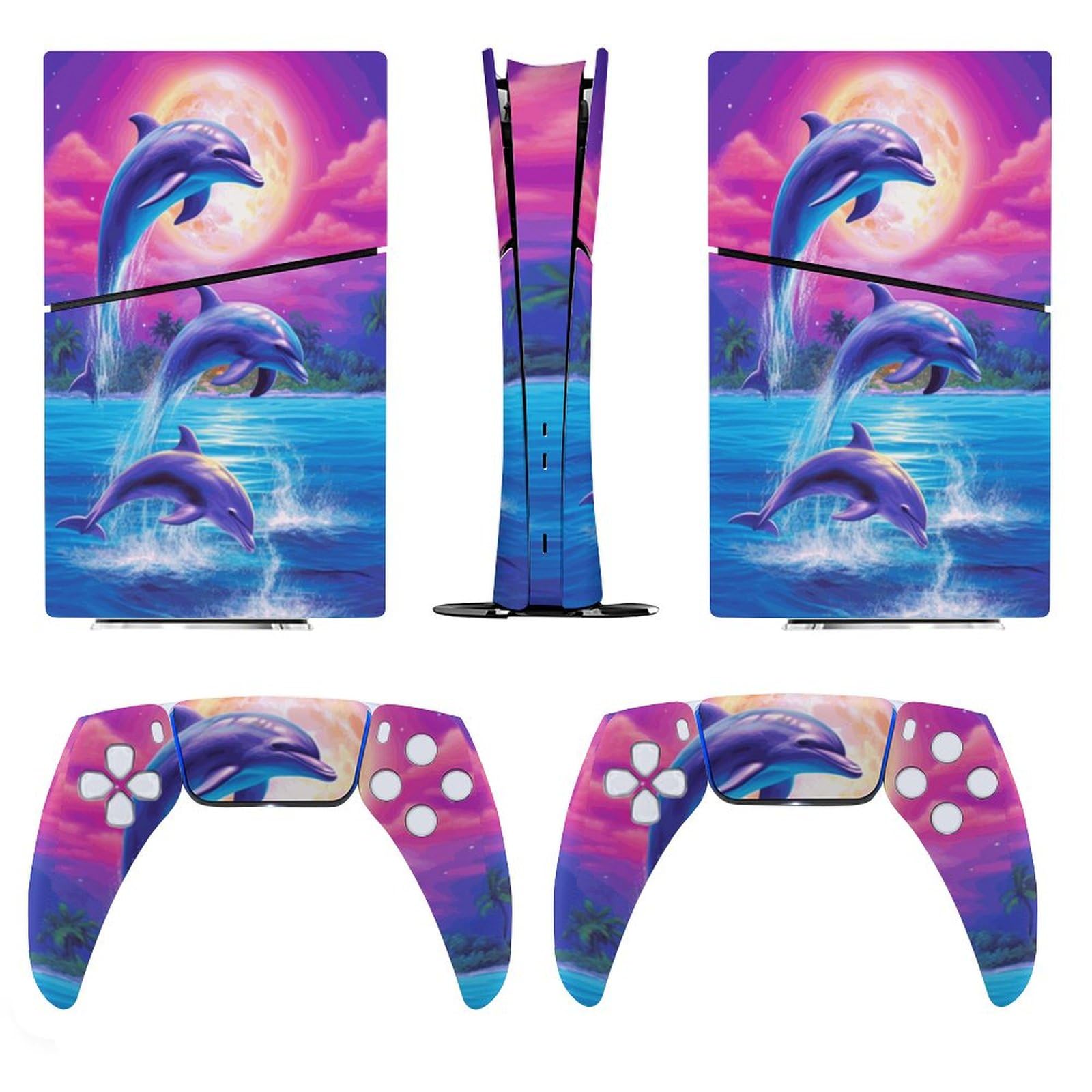 Sticker Skin for Model 5 Slim Digital Edition Three Dolphins Jumping Skin Accessories Cover Skins Anime Vinyl Cover