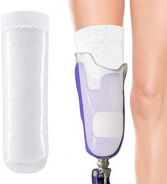 Prosthetic Gel Socks, Skin-Friendly and Comfortable Use, Cotton and Gel Soft Liner for Daily Wear, L & S Size Options