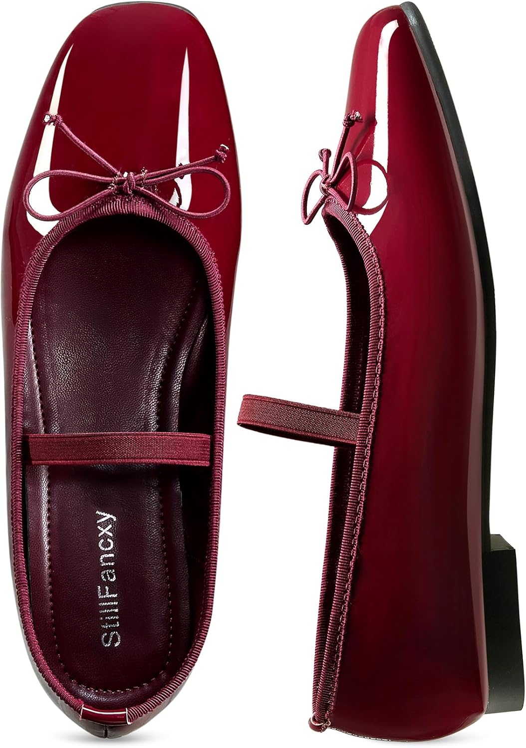 Ballet Flats with Bow Square Toe Ballerina Flats Slip on Bowknot Flat Shoes for Women Dressy Comfortable - Image 4