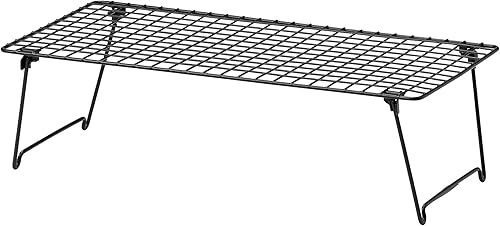 I-K-E-A GREJIG - Estante organizador de almacenamiento de malla plegable y apilable de acero de 22 7/8 x 10 5/8 x 6 3/4 pulgadas, color negro