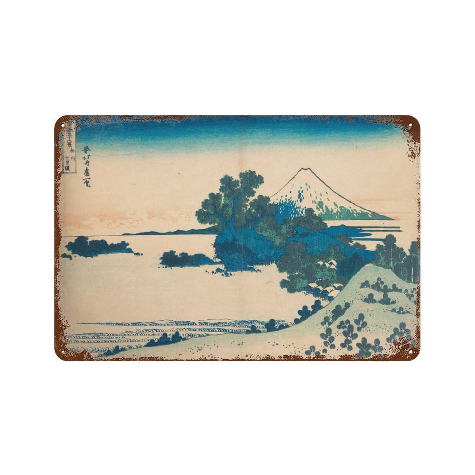 xiaoxiaoshen Hokusai Fuji Japanese Woodblock Wall Decor Art Metal Tin Poster Modern Home Decor Art Home Bar Shop Decorations Vintage Sign 20x30cm