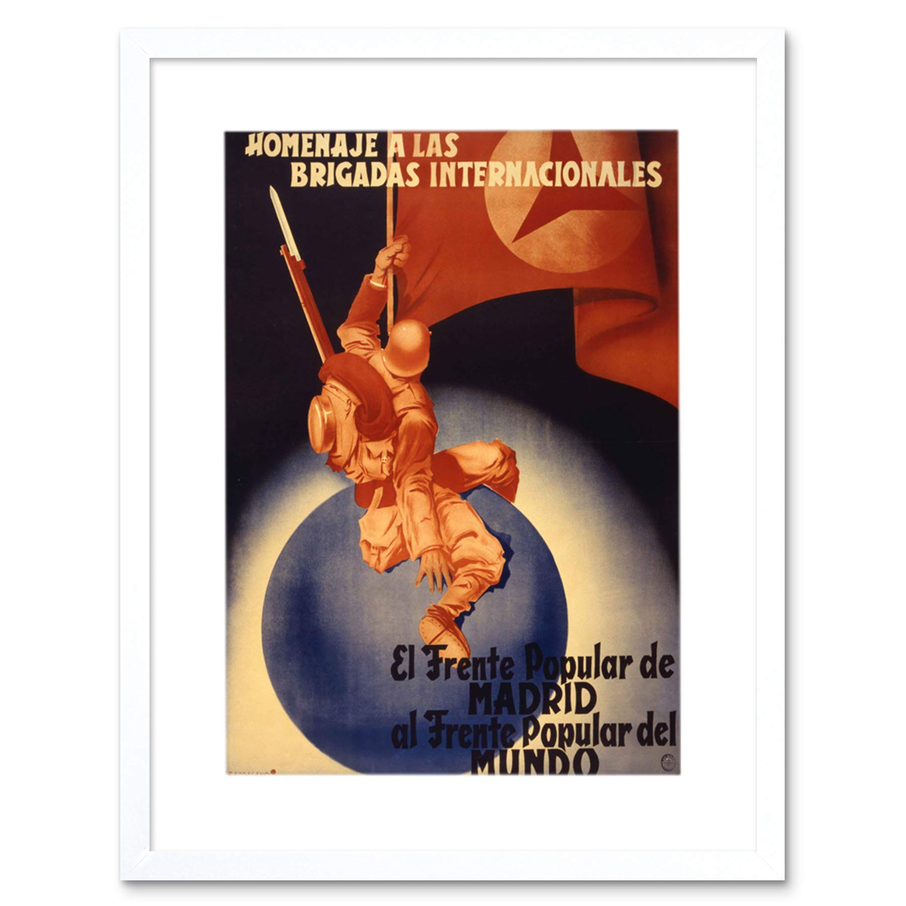 Wee Blue Coo War Civil Spain International Brigade Popular Picture Framed Wall Art Print