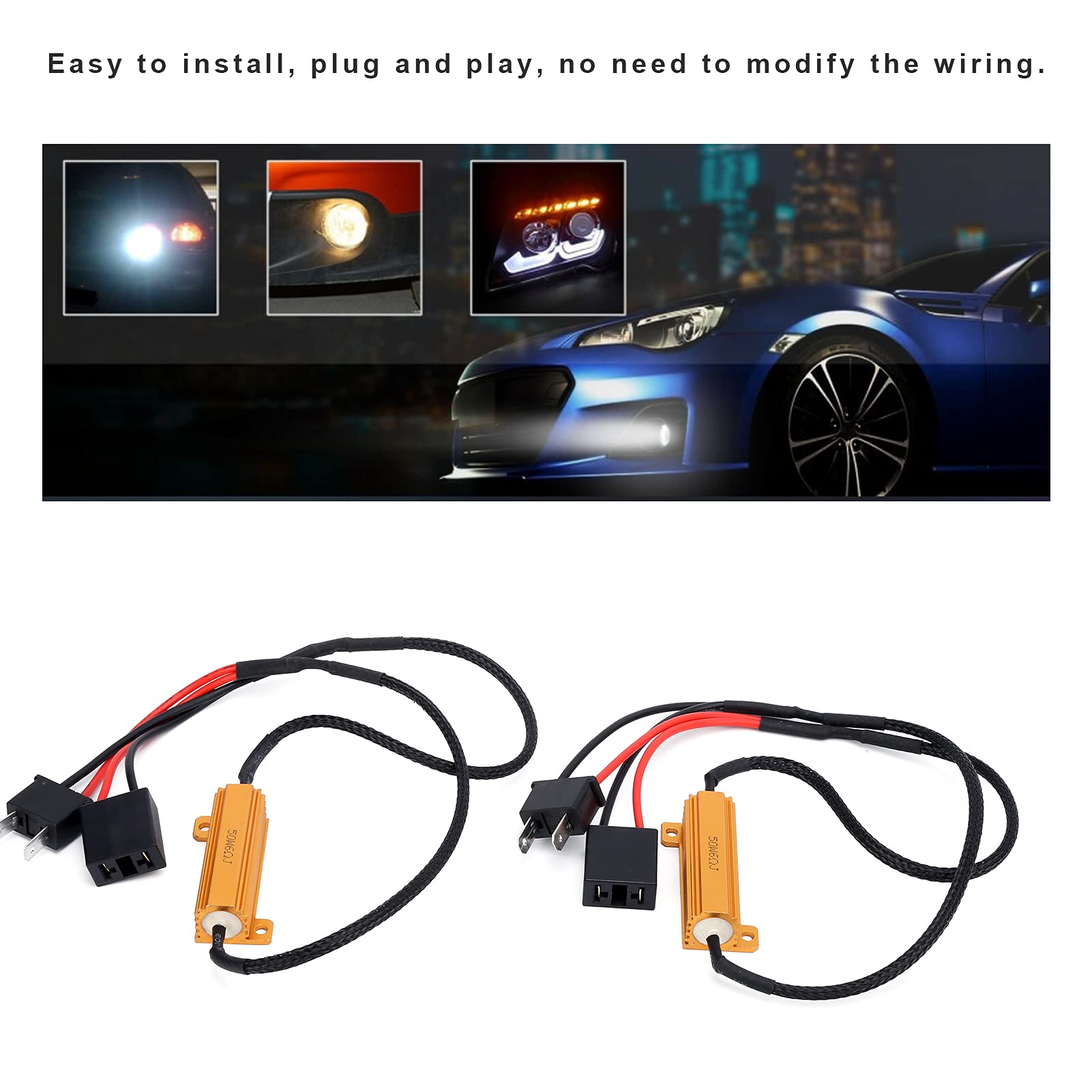 YOSOO Décodeur Antibrouillard 2 Pièces H7 LED Anti-brouillard Décodeur 50W 12V Résistance De