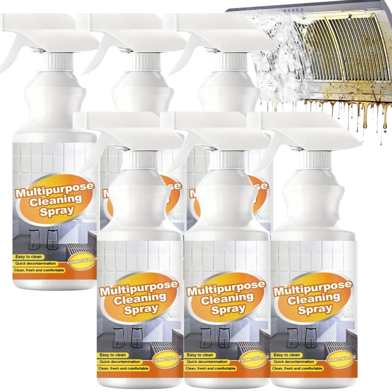 Limpiador de aceite de cocina de alto rendimiento, limpiador de espuma multifuncional, potente contra manchas de grasa y aceite, limpiador de hornos y hornos, apto para microondas y metales preciosos