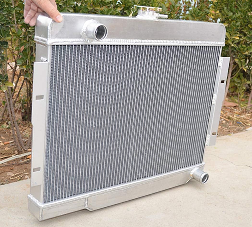 3 Rows Aluminum Radiator + 2* fans for Jeep CJ Series CJ5 CJ7 w/Chevy V8 AT/MT 1972-1986