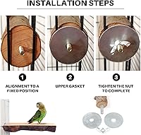 Vista 4 de Juego de 6 piezas de soporte de perca de pájaro de madera natural, soporte de loro, rama, pata, palo de molienda de pájaros, ejercicio