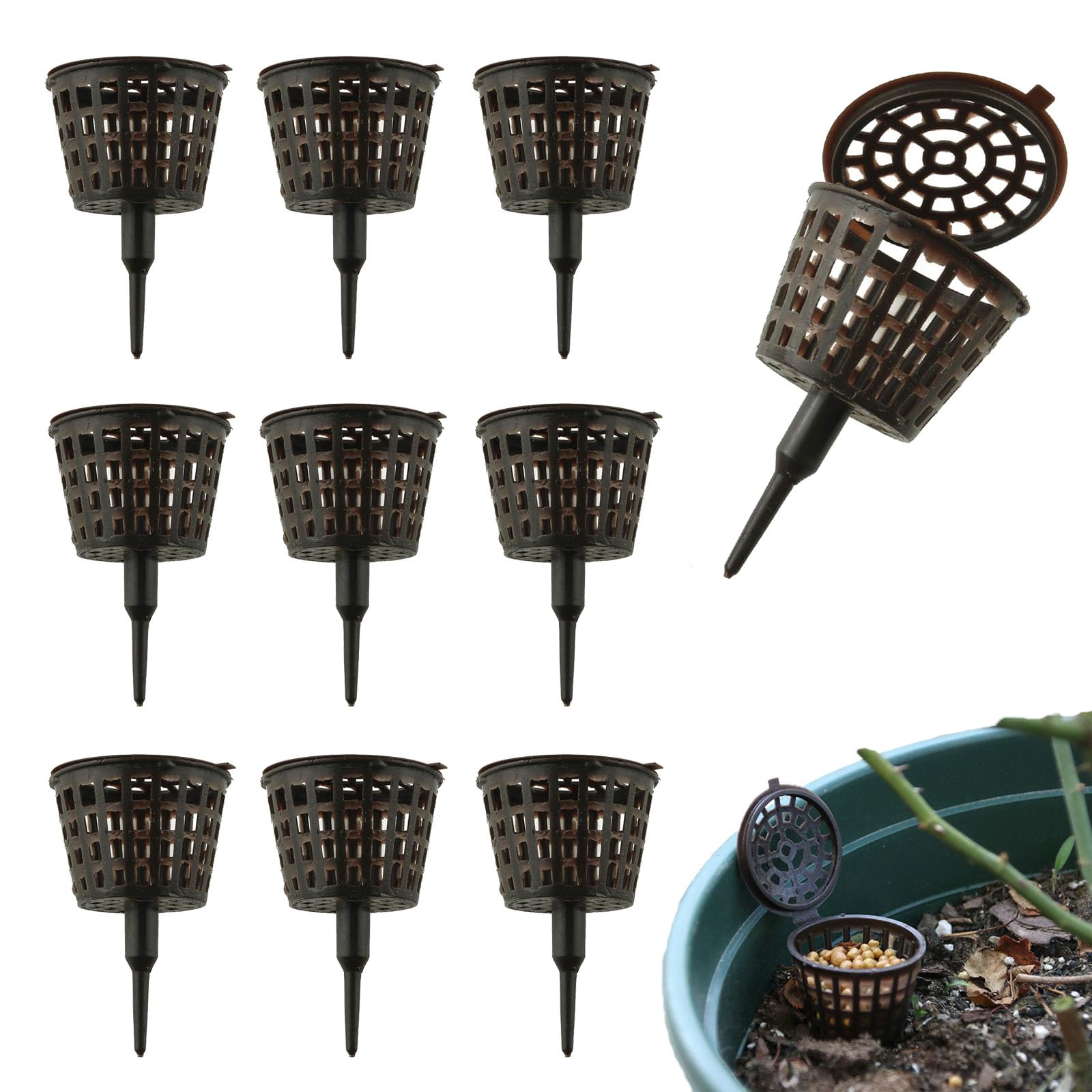 TopHomer Lot de 10 Pots d'Engrais pour Bonsaï avec Couvercle